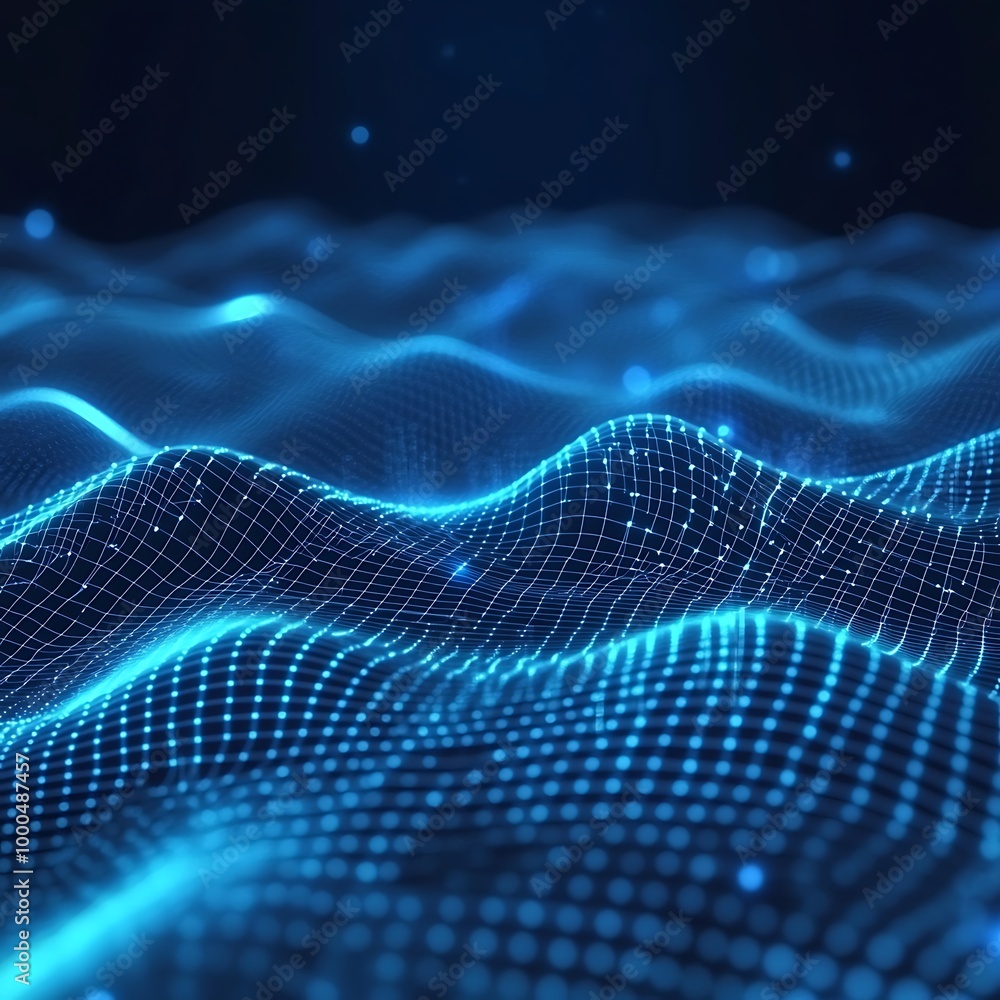 Poster abstract 3d technology background with intricate patterns and digital highlights