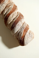Hungarian Root Bread, Isolated on Cream Background