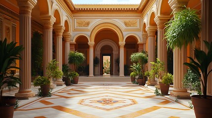 Stunning images of an Ionic Greek courtyard showcasing its architectural beauty