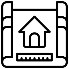 House Plan. Blue Print Icon