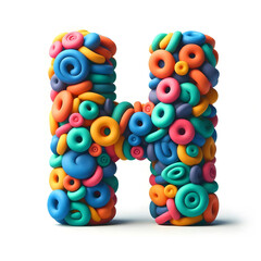 Cheerful bright colorful letter H