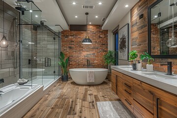 Artistic retreat - bathroom in a unique style, featuring creative design choices, bespoke elements, eclectic blend of materials that transform space into a personalized sanctuary.