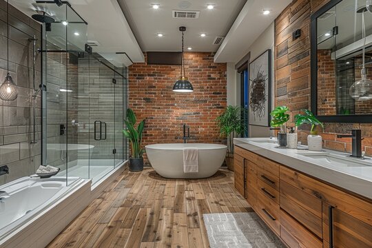 Artistic retreat - bathroom in a unique style, featuring creative design choices, bespoke elements, eclectic blend of materials that transform space into a personalized sanctuary.