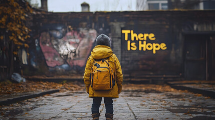 Fototapeta premium Child standing before 