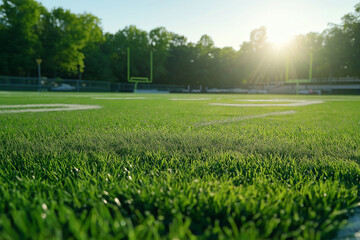 Football Field Grass: Well-Trimmed and Game-Ready