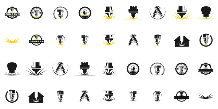  laser cutting vector logo design,icon,editable laser cutting symbol,laser cutting illustration