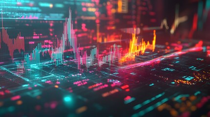 Business, Technology, Internet and network concept. Financial Graph. Stock Market chart. Forex Investment. 