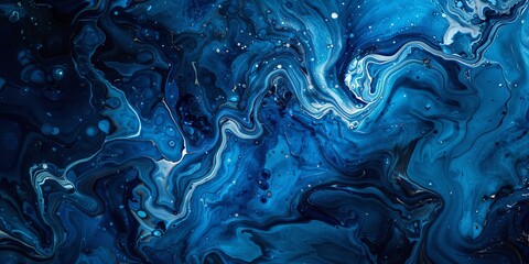 Luxury blue marble paint texture fluid art background