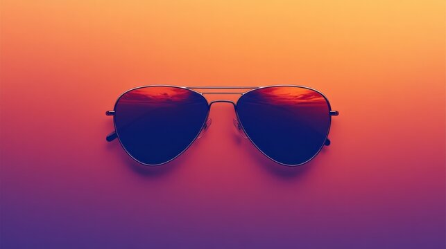 Stylish Sunglasses on Gradient Background