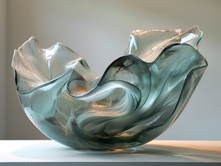 Abstract Glass Sculpture: A Modern Art Piece