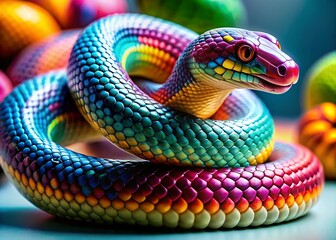 Fototapeta premium Medical Snake Symbolizing Healthcare Innovation and Pharmaceutical Advancements in Modern Medicine