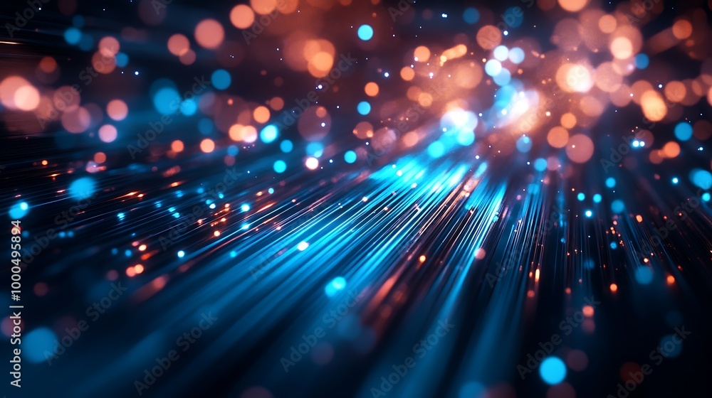 Poster 3d abstract technology background featuring complex shapes and glowing circuits shapes