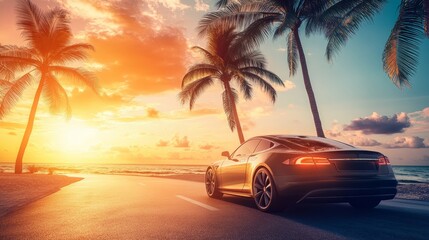 Sunset Drive by the Beach