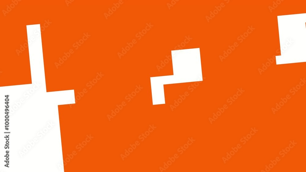 Poster vibrant white and orange animation, ideal for dynamic intro sequences.