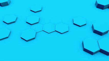 High-tech animation of dynamic blue hexagons, ideal for intro sequences.