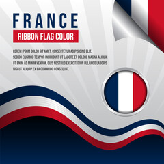 France ribbon flag with Flag badge and decoration