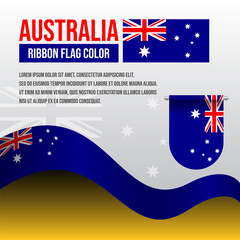 Australia ribbon flag with Pennant flag and decoration