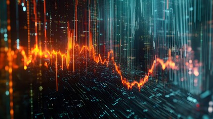 Business, Technology, Internet and network concept. Financial Graph. Stock Market chart. Forex Investment. 