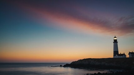 coastal lighthouse at dusk background