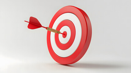 Red and White Target with Arrow Hitting Bullseye