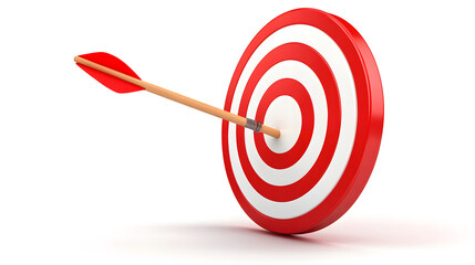 Red and White Target with Arrow Hitting Bullseye