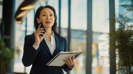 Fototapeta premium Confident Businesswoman in Modern Office