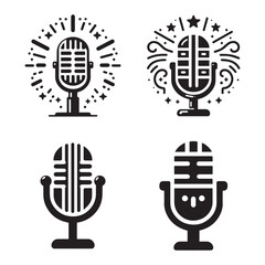 podcasting gear icon microphone set 