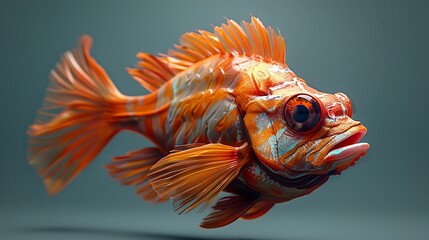 Fototapeta premium Orange Fish with Striking Detail - Underwater Photography