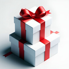 Fototapeta premium Luxurious Boxing Day Sale Design with Black Gift Box and Red Ribbon