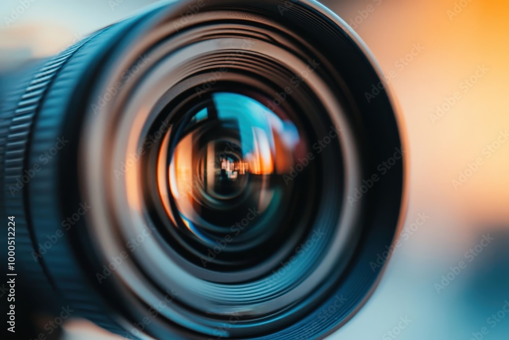 Aufkleber exploring the intricate world within a camera lens: a captivating close-up perspective