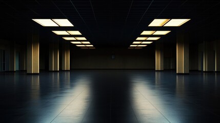 Empty elegant dark room at night with copy space