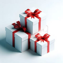 Obraz premium Luxurious Boxing Day Sale Design with Black Gift Box and Red Ribbon