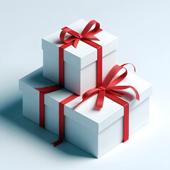 Obraz premium Luxurious Boxing Day Sale Design with Black Gift Box and Red Ribbon