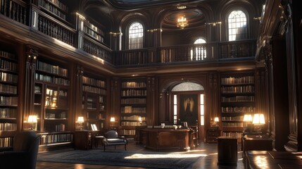 Obraz premium Grand Library Interior