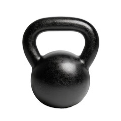 Black kettlebell for weight training, cutout transparent png