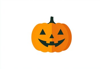 Simple vector illustration of a jack o lantern with a smiling face perfect for minimal Halloween designs icons or decorations for digital and print