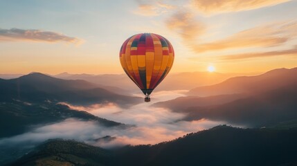 Obraz premium Colorful Hot Air Balloon at Sunrise