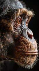 Obraz premium Close Up Portrait of a Chimpanzee with Thoughtful Expression