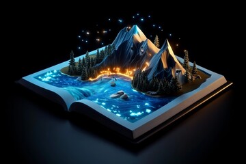 3D-rendered interactive book, where the readerâ€™s touch unlocks animated visuals and sounds, creating an engaging and dynamic reading experience