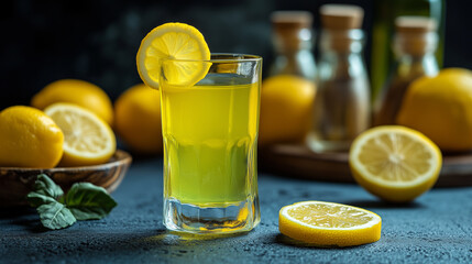 Fototapeta premium Chilled Glass of Limoncello Delight