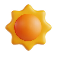 Sun 3D illustration with isolated background