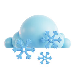 Snow Cloud 3D illustration with isolated background