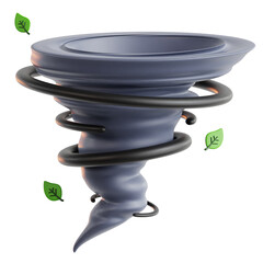 Tornado 3D illustration with isolated background
