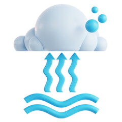 evaporation 3D illustration with isolated background