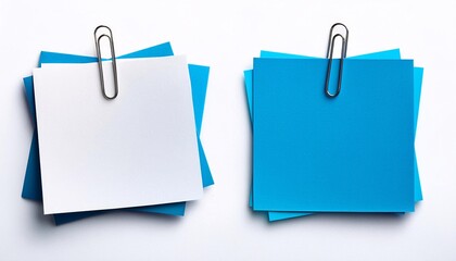 Note paper and clip isolated on white background