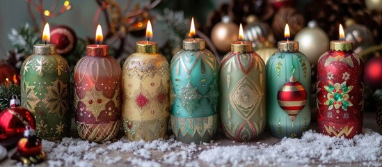 Fototapeta premium Handmade Vintage Ornament Candles