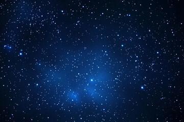Fototapeta premium Dark blue night sky with glowing stars, a starry backdrop representing the universe and space, capturing the beauty of a blue, glowing expanse in a serene night scene.