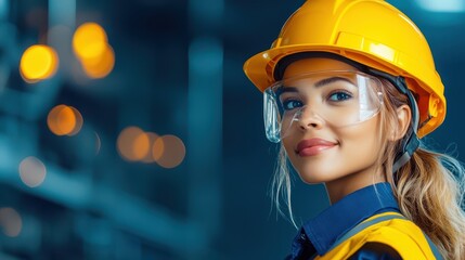 Woman Construction Worker in Safety Gear