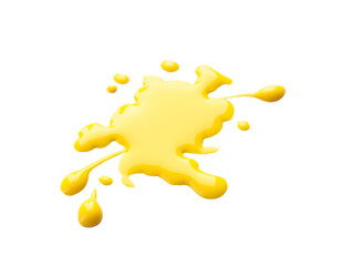 Blot of yellow printer ink isolated on white