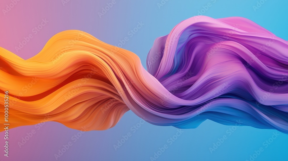 Aufkleber abstract swirling color shapes digital art flowing design dynamic background